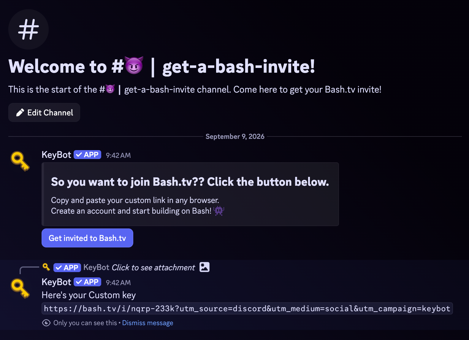 Tapping get invited to Bash.tv